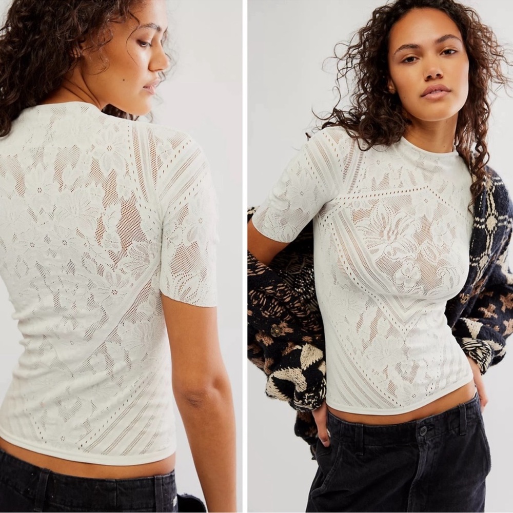 FREE PEOPLE | NWOT Give A Little Seamless Layering Top in Ivory